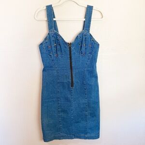 Vntg 90s Selena Jean Gem Rhinestone Dress Tank Style Pop Bratz Size 10 Western